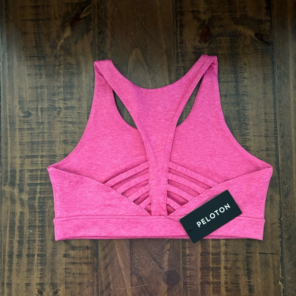 🎄🎁Peloton New Heathered Strappy Bra Pink Women’s M Sports Bra - Picture 5 of 10